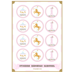 Stickers plancha Carousel Rose redondas 12s 1u
